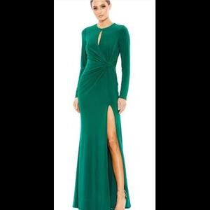 (6)NWT Mac Duggal SLEEVE KEYHOLE DRAPED GOWN MSRP $398, Sz12